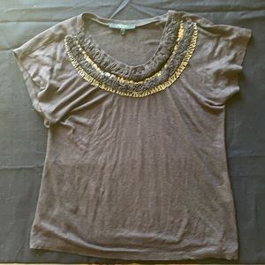 Max mara embellished linen top